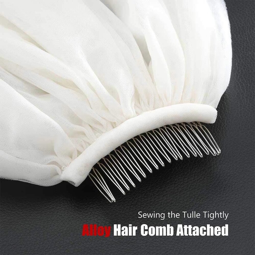 Bridal Veil Long Wedding Veil Dress Hair Comb - Picture 6 of 6